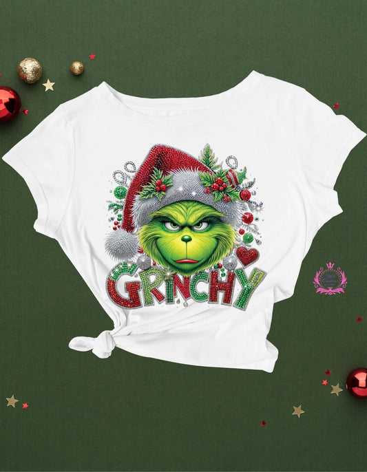 Grinchy Simulated rhinestone shirt